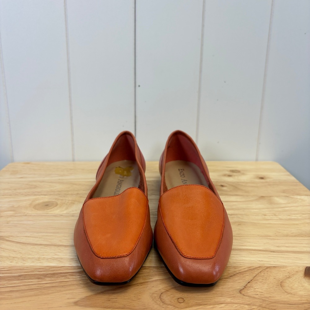 Enzo Angiolini 3 Shades of Orange Leather Liberty Flats